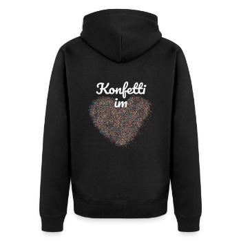 Confetti in the heart - Unisex Premium Organic Zip Hoodie - black - Back - Nico (187cm)