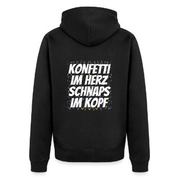 Carnival Confetti Saying - Unisex Premium Organic Zip Hoodie - black - Back - Nico (187cm)
