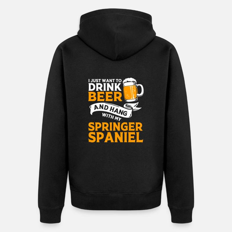Épagneul springer - Veste à capuche bio Premium Unisexe - noir