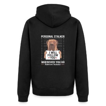Bullmastiff - Unisex Premium Bio Zip Hoodie - Schwarz - Hinten - Nico (187cm)