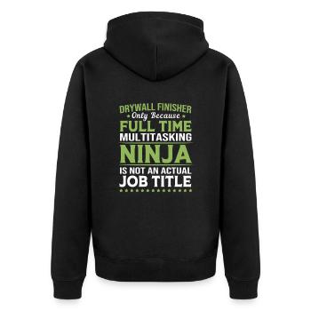 Construction site drywall assembly fitter - Unisex Premium Organic Zip Hoodie - black - Back - Nico (187cm)