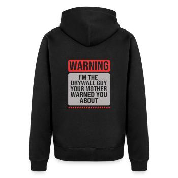 Construction site drywall assembly fitter - Unisex Premium Organic Zip Hoodie - black - Back - Nico (187cm)