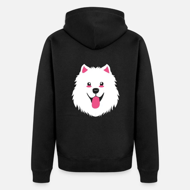 Chien Samoyède Samoyède - Veste à capuche bio Premium Unisexe - noir