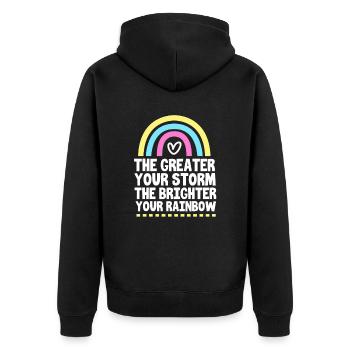 Embryo Transfer Tag Fötus - Unisex Premium Bio Zip Hoodie - Schwarz - Hinten - Nico (187cm)