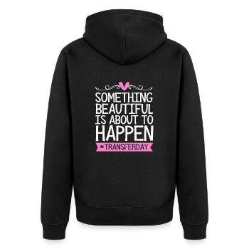 Embryo Transfer Tag Fötus - Unisex Premium Bio Zip Hoodie - Schwarz - Hinten - Nico (187cm)