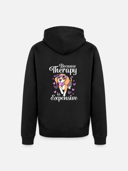 Therapy dog - Unisex Premium Organic Zip Hoodie - black