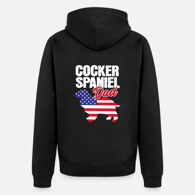 Père Cocker Spaniel - Veste à capuche bio Premium Unisexe - noir