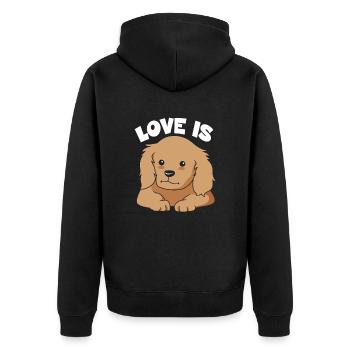 Cocker Spaniel Mama Hundemama - Unisex Premium Bio Zip Hoodie - Schwarz - Hinten - Nico (187cm)
