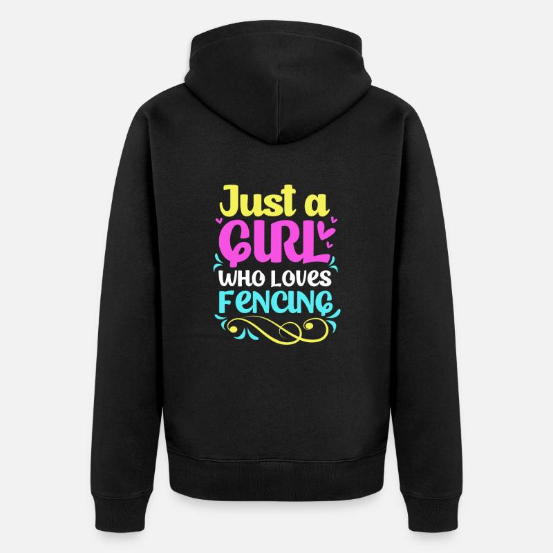 Fechten - Unisex Premium Bio Zip Hoodie - Schwarz