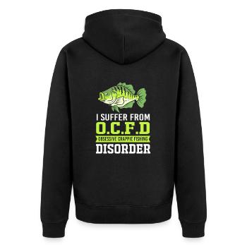Crappie Fish Perch Sunfish - Unisex Premium Organic Zip Hoodie - black - Back - Nico (187cm)