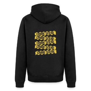 Forensik Forensiker - Unisex Premium Bio Zip Hoodie - Schwarz - Hinten - Nico (187cm)