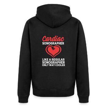 Kardiogramm Kardiographie Sonographie Ultraschall - Unisex Premium Bio Zip Hoodie - Schwarz - Hinten - Nico (187cm)