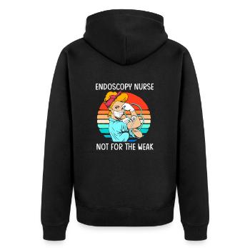Gastroenterology - Unisex Premium Organic Zip Hoodie - black - Back - Nico (187cm)