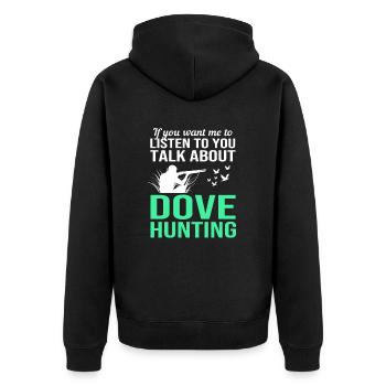 Pigeon Hunt Hunting Hunters - Unisex Premium Organic Zip Hoodie - black - Back - Nico (187cm)