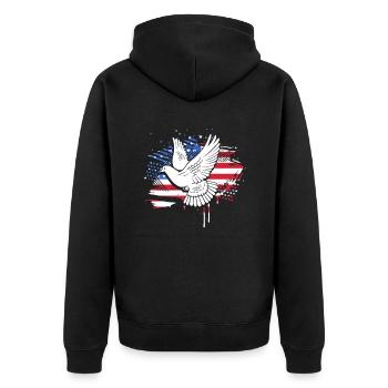 Pigeon Hunt Hunting Hunters - Unisex Premium Organic Zip Hoodie - black - Back - Nico (187cm)