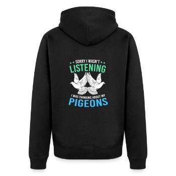 Pigeons pigeons - Veste à capuche bio Premium Unisexe - noir - Dos - Nico (187cm)