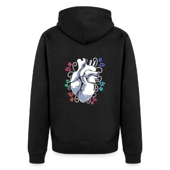Nierenspender Spender Niere - Unisex Premium Bio Zip Hoodie - Schwarz - Hinten - Nico (187cm)
