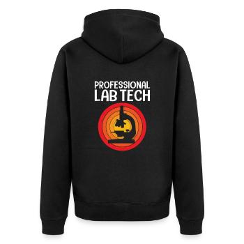 Laboratoire Biologie Chimie Microscope Laboratoire - Veste à capuche bio Premium Unisexe - noir - Dos - Nico (187cm)