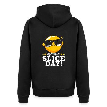 Limonade Limonadenstand Limo Zitrone - Unisex Premium Bio Zip Hoodie - Schwarz - Hinten - Nico (187cm)
