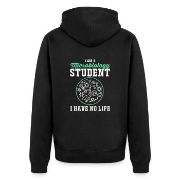 Mikrobiologie Biologie Biologisch Biologe - Unisex Premium Bio Zip Hoodie - Schwarz - Hinten - Nico (187cm)