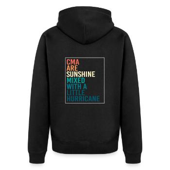 Arzthelferin MFA - Unisex Premium Bio Zip Hoodie - Schwarz - Hinten - Nico (187cm)