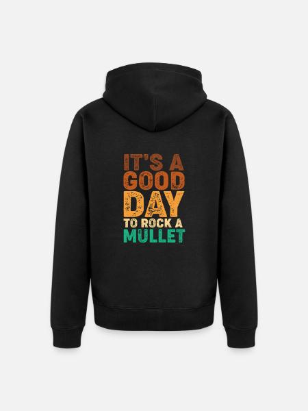 mullet haircut mullet - Unisex Premium Organic Zip Hoodie - black