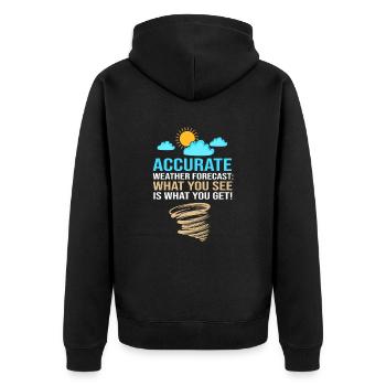 Wetter Meteorologie Meteorologe - Unisex Premium Bio Zip Hoodie - Schwarz - Hinten - Nico (187cm)
