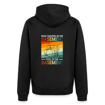 Drummer Drum Baguettes - Veste à capuche bio Premium Unisexe - noir - Dos - Nico (187cm)