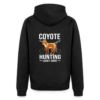Chasseur de coyotes - Veste à capuche bio Premium Unisexe - noir - Dos - Nico (187cm)
