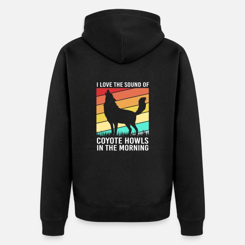 Jagd Jäger Kojote - Unisex Premium Bio Zip Hoodie - Schwarz