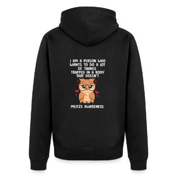 ME CFS - Unisex Premium Organic Zip Hoodie - black - Back - Nico (187cm)