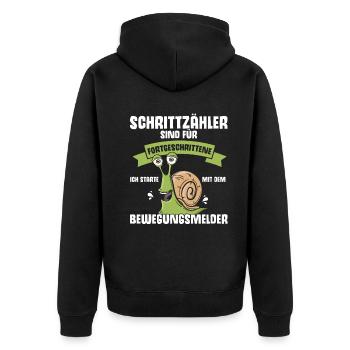 Lustige Sprüche Schnell Langsam Faul Relax - Unisex Premium Bio Zip Hoodie - Schwarz - Hinten - Nico (187cm)