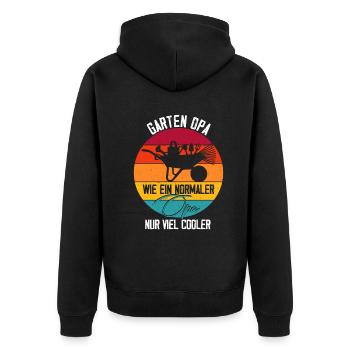 Garten Opa - Unisex Premium Bio Zip Hoodie - Schwarz - Hinten - Nico (187cm)