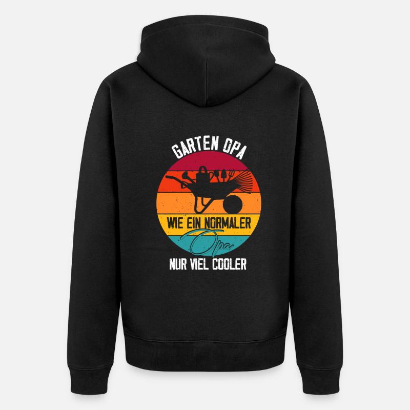 Garten Opa - Unisex Premium Bio Zip Hoodie - Schwarz