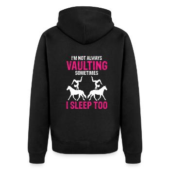 Vaulting Equestrian Sport Acrobatics Riding School - Unisex Premium Organic Zip Hoodie - black - Back - Nico (187cm)