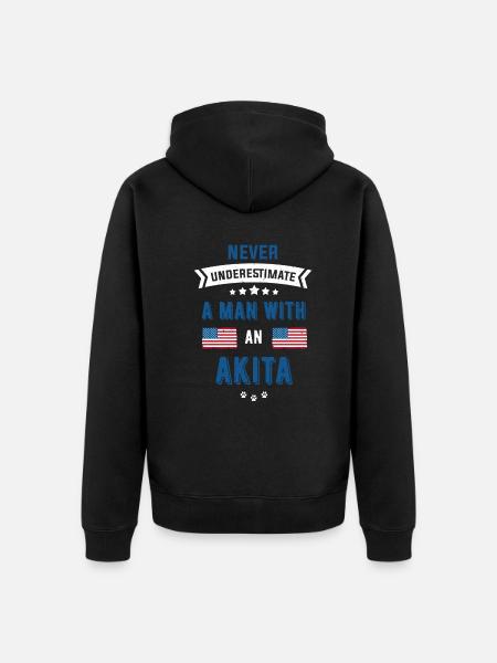 Akita - Unisex Premium Bio Zip Hoodie - Schwarz