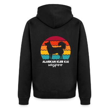 Alaskan Klee Kai - Unisex Premium Bio Zip Hoodie - Schwarz - Hinten - Nico (187cm)