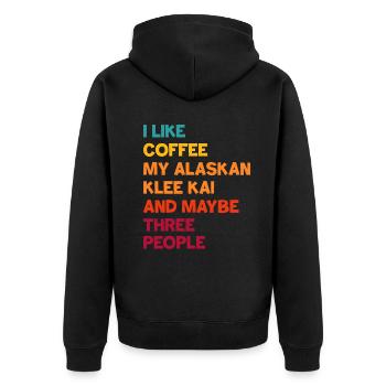 Alaskan Klee Kai - Unisex Premium Bio Zip Hoodie - Schwarz - Hinten - Nico (187cm)