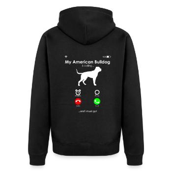 Bouledogue américain Amerikanische Bulldogge - Veste à capuche bio Premium Unisexe - noir - Dos - Nico (187cm)