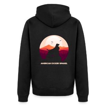 Cocker Spaniel américain - Veste à capuche bio Premium Unisexe - noir - Dos - Nico (187cm)