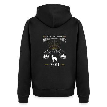 American Hairless Terrier Dog - Unisex Premium Organic Zip Hoodie - black - Back - Nico (187cm)