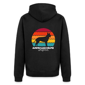 Kelpie australien - Veste à capuche bio Premium Unisexe - noir - Dos - Nico (187cm)