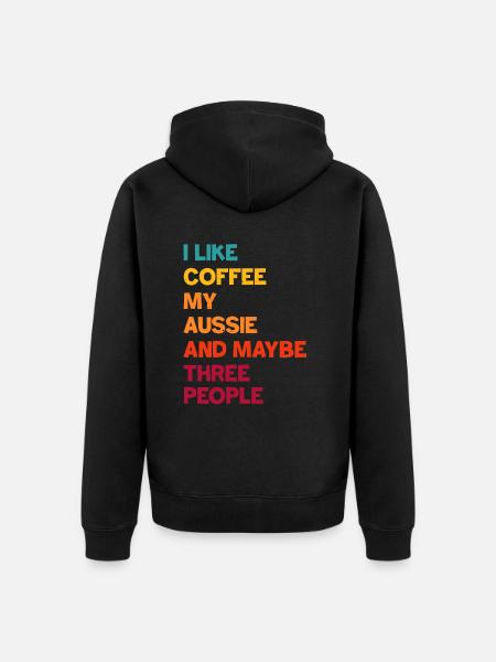 Australian Shepherd Geschenk - Unisex Premium Bio Zip Hoodie - Schwarz