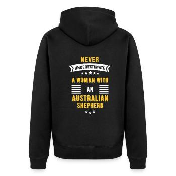 Cadeau de berger australien - Veste à capuche bio Premium Unisexe - noir - Dos - Nico (187cm)