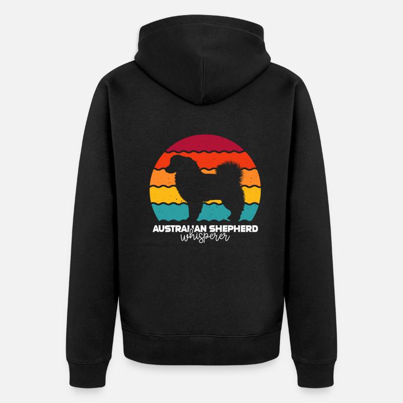 Cadeau de berger australien - Veste à capuche bio Premium Unisexe - noir