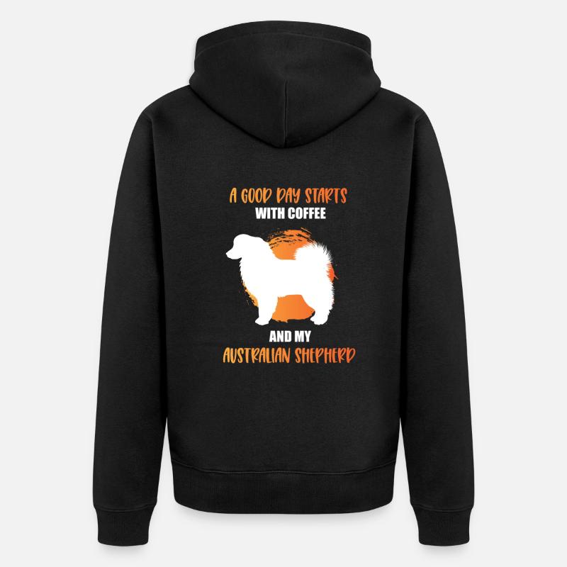Australian Shepherd Gift - Unisex Premium Organic Zip Hoodie - black