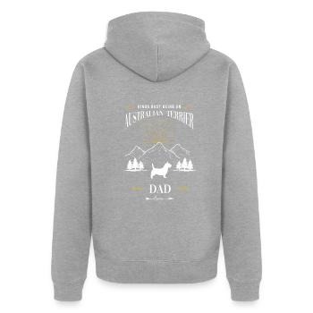 Australian Terrier - Unisex Premium Organic Zip Hoodie - heather grey - Back - Nico (187cm)