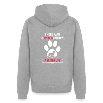 Australian Terrier - Unisex Premium Organic Zip Hoodie - heather grey - Back - Nico (187cm)