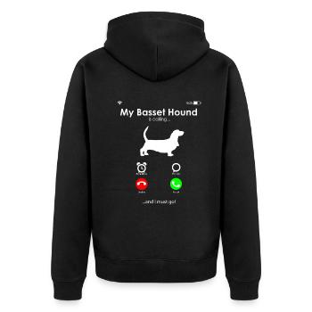 Basset Hound - Veste à capuche bio Premium Unisexe - noir - Dos - Nico (187cm)