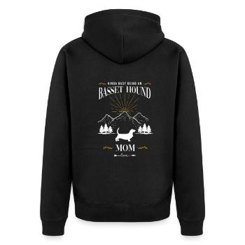Basset Hound - Veste à capuche bio Premium Unisexe - noir - Dos - Nico (187cm)
